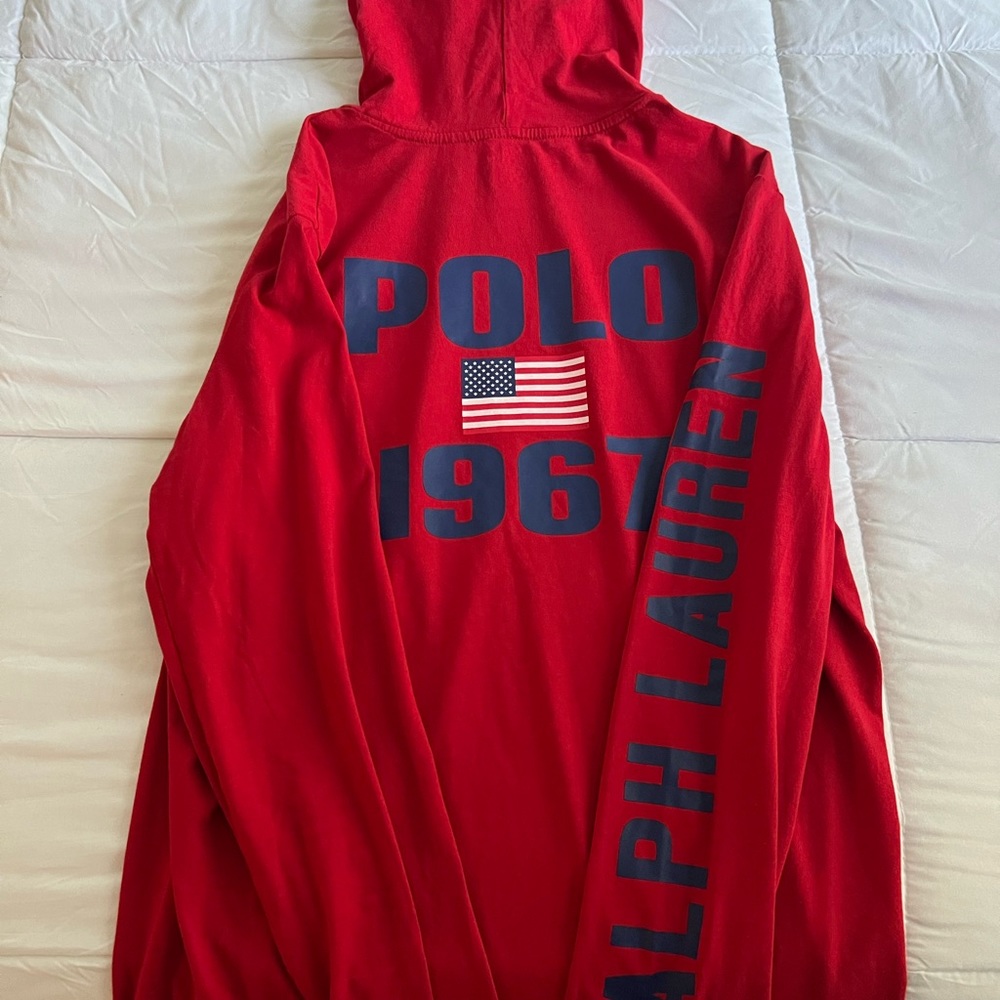 Polo hoodie worn once non smoking home